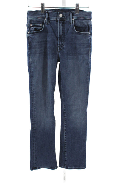 Mother Womens Ankle Jeans High Rise Blue Cotton Button Solid Size 26
