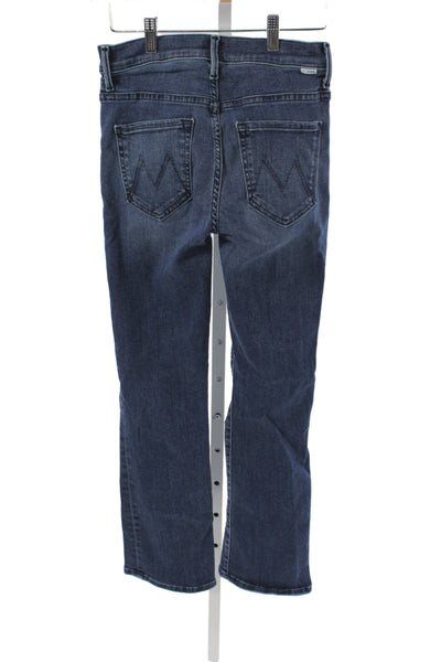 Mother Womens Ankle Jeans High Rise Blue Cotton Button Solid Size 26