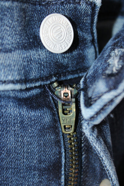 Mother Womens Ankle Jeans High Rise Blue Cotton Button Solid Size 26