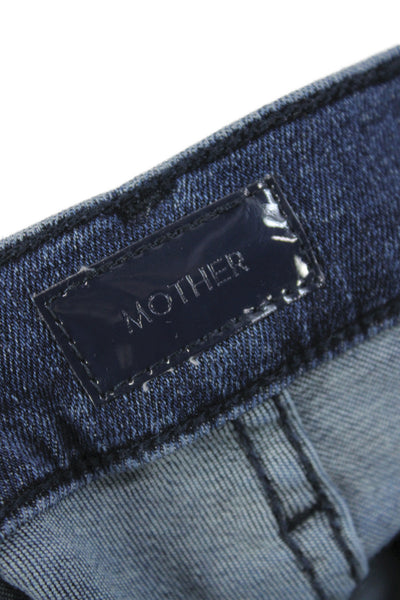 Mother Womens Ankle Jeans High Rise Blue Cotton Button Solid Size 26