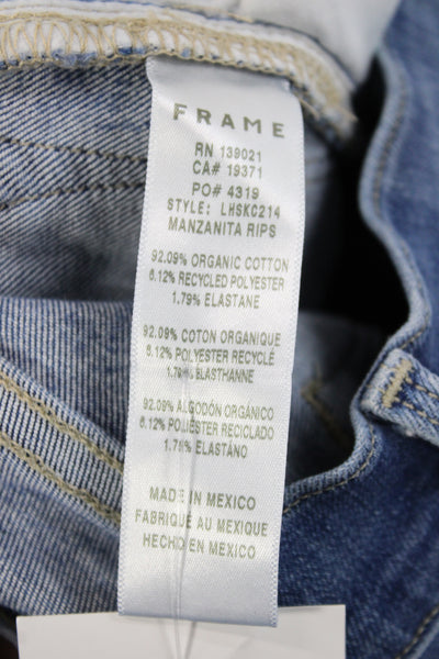 Frame Womens Skinny Jeans Blue Cotton Blend High Rise Size 24