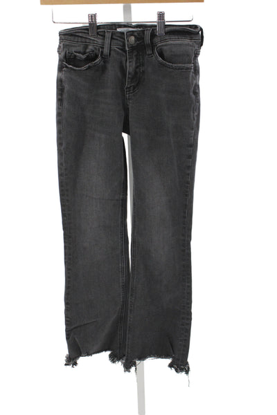 Flying Monkey Womens Cropped Gray Jeans Button Mid Rise Cotton Size 25