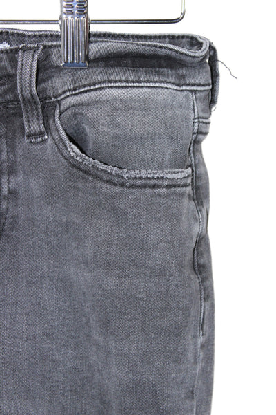 Flying Monkey Womens Cropped Gray Jeans Button Mid Rise Cotton Size 25