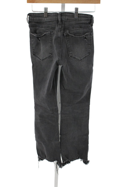 Flying Monkey Womens Cropped Gray Jeans Button Mid Rise Cotton Size 25