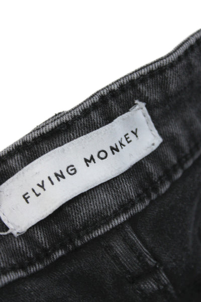 Flying Monkey Womens Cropped Gray Jeans Button Mid Rise Cotton Size 25