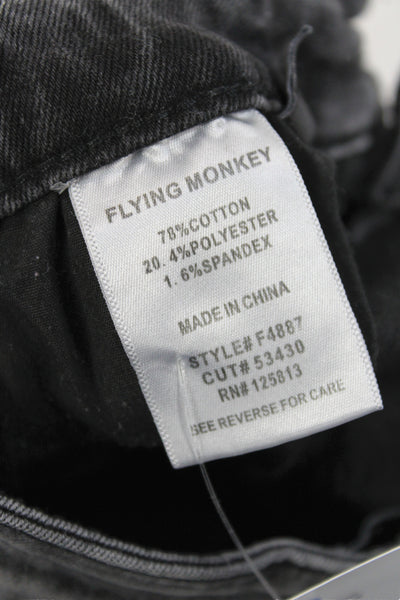 Flying Monkey Womens Cropped Gray Jeans Button Mid Rise Cotton Size 25