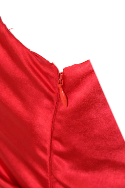 Elliatt Women One Shoulder Bodycon Cocktail Mid Calf Red Dress Size S