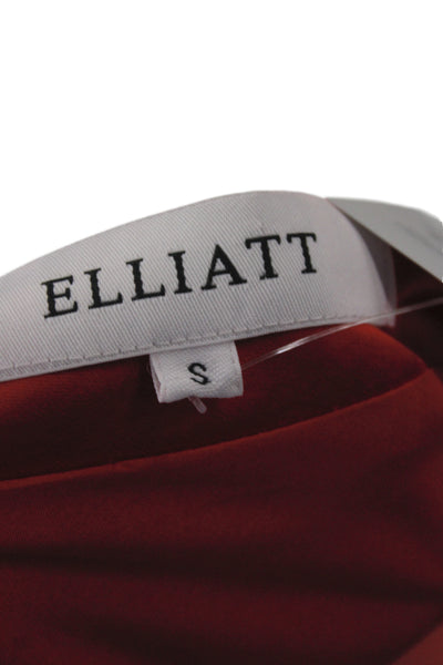Elliatt Women One Shoulder Bodycon Cocktail Mid Calf Red Dress Size S