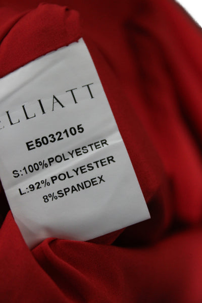 Elliatt Women One Shoulder Bodycon Cocktail Mid Calf Red Dress Size S