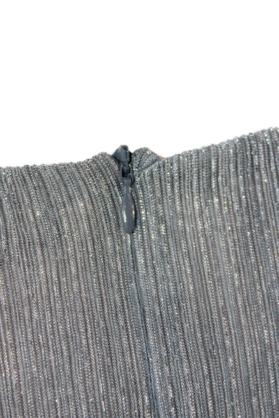PatBO Womens Mini Striped Gray V-Neck Long Sleeve Cocktail Dress Size 6