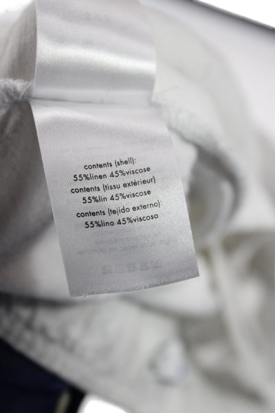 ONIA Mens Casual White Linen Drawstring Shorts Summer Size S