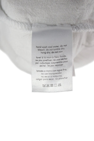 ONIA Mens Casual White Linen Drawstring Shorts Summer Size S
