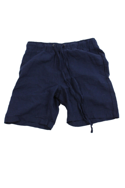 ONIA Mens Sweat Shorts Blue Linen Drawstring Solid Casual Summer Size S