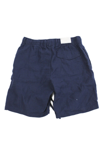 ONIA Mens Sweat Shorts Blue Linen Drawstring Solid Casual Summer Size S
