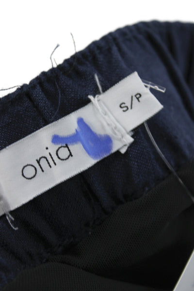 ONIA Mens Sweat Shorts Blue Linen Drawstring Solid Casual Summer Size S
