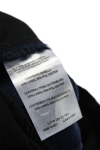 ONIA Mens Sweat Shorts Blue Linen Drawstring Solid Casual Summer Size S