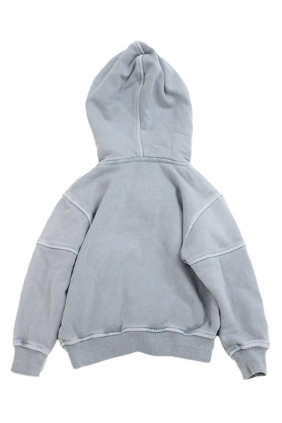 Kith Boys Cotton Half Zip Long Sleeve Hooded Top Faded Blue Size 2