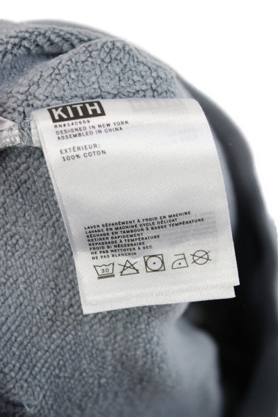 Kith Boys Cotton Half Zip Long Sleeve Hooded Top Faded Blue Size 2