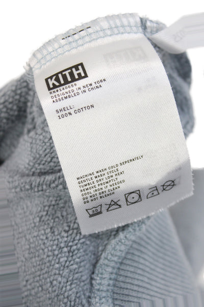 Kith Boys Cotton Half Zip Long Sleeve Hooded Top Faded Blue Size 2