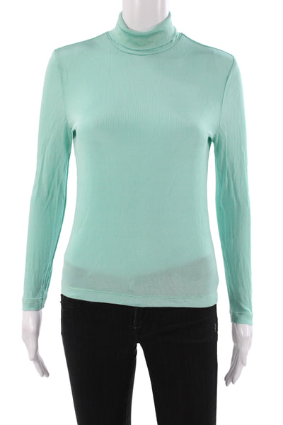 St. John Women Green Turtleneck Pullover Sweater Long Sleeve Solid Size S