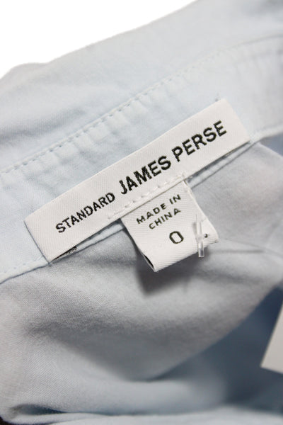 Standard James Perse Womens Basic Button-Up Collared 3/4 Sleeve Blue Size 0