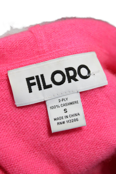 Filoro Womens Pullover Cashmere Crew Neck Long Sleeve Sweater Pink Size S