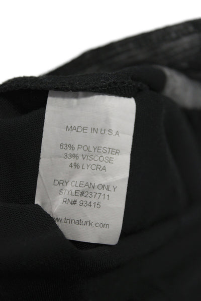 Trina Turk Womens Cropped Pants Black Button 63% Polyester Size 2