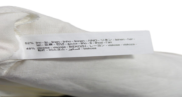 Zara Womens Cropped Drawstring Pants White Linen Blend Size M