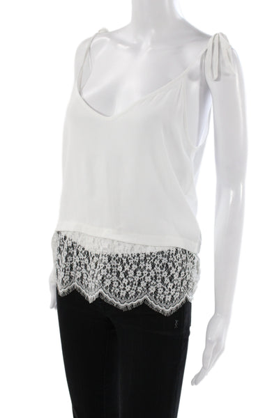 Rails Womens Camisole V-Neck White Boho Rayon Sleeveless Size XS