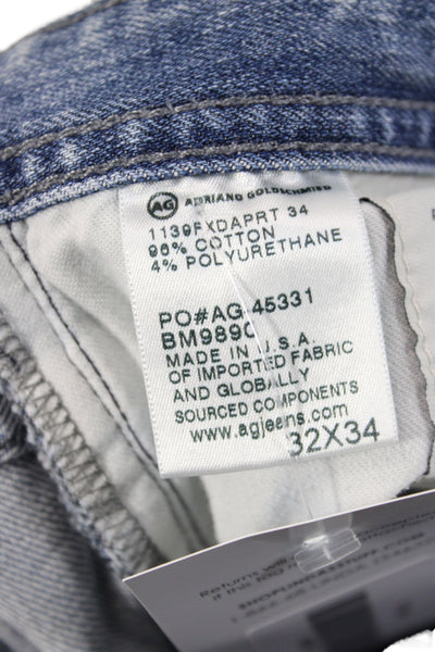 AG Mens Straight Blue Cotton Jeans Size 32