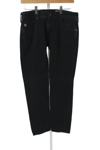 AG Mens Straight Jeans Black Cotton Button Fly Size 31