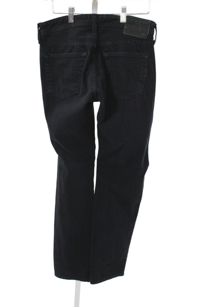 AG Mens Straight Jeans Black Cotton Button Fly Size 31