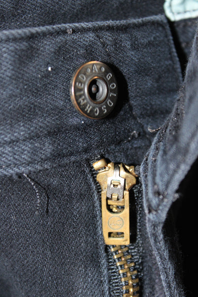 AG Mens Straight Jeans Black Cotton Button Fly Size 31