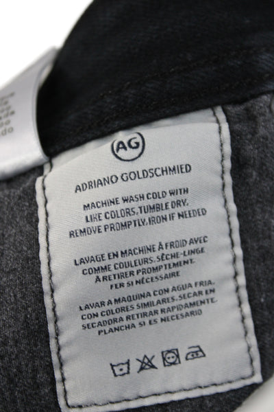 AG Mens Straight Jeans Black Cotton Button Fly Size 31