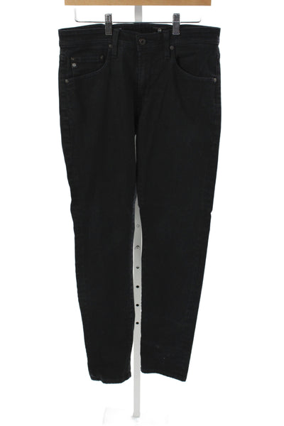 AG Mens Skinny Black Jeans Button Closure Size 31