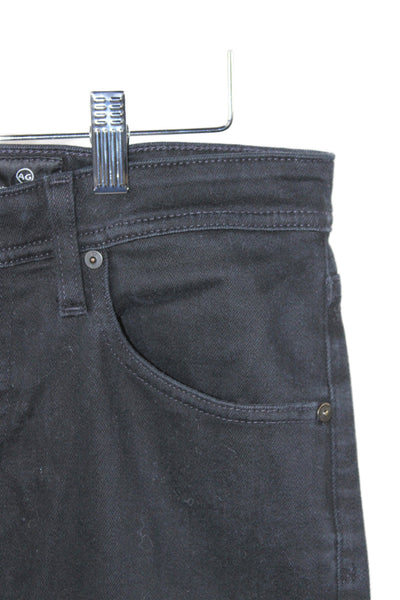 AG Mens Skinny Black Jeans Button Closure Size 31