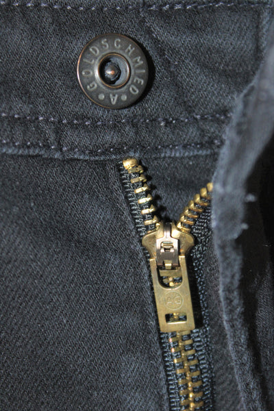 AG Mens Skinny Black Jeans Button Closure Size 31