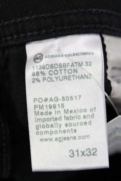 AG Mens Skinny Black Jeans Button Closure Size 31