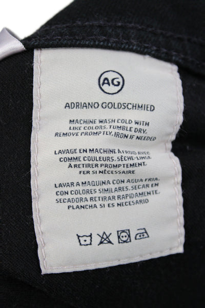AG Mens Skinny Black Jeans Button Closure Size 31