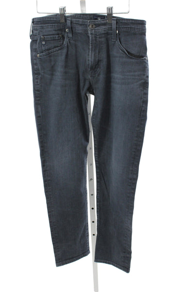 AG Mens Straight Gray Jeans Button Cotton Casual Size 31