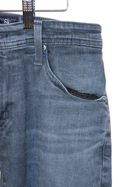 AG Mens Straight Gray Jeans Button Cotton Casual Size 31