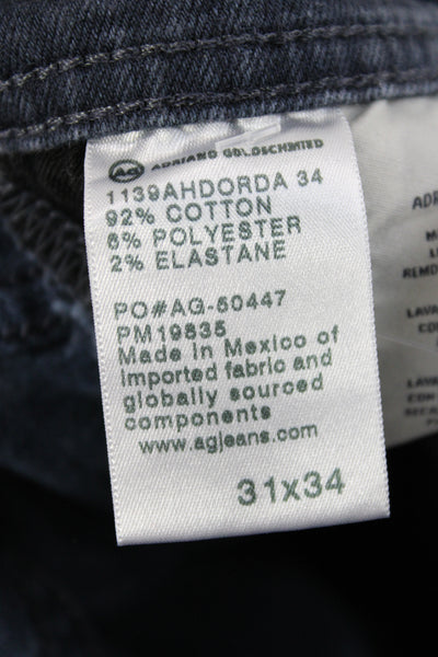 AG Mens Straight Gray Jeans Button Cotton Casual Size 31