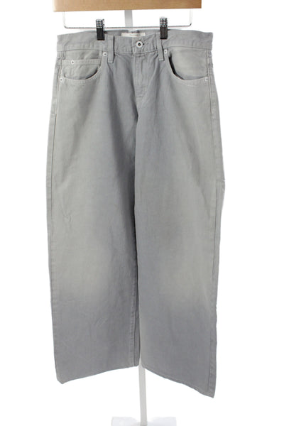 Slvrlake Womens Wide-Leg Gray 100% Cotton Jeans Mid Rise 28 Inseam Size 25