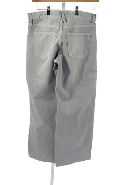 Slvrlake Womens Wide-Leg Gray 100% Cotton Jeans Mid Rise 28 Inseam Size 25
