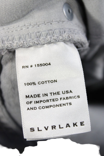 Slvrlake Womens Wide-Leg Gray 100% Cotton Jeans Mid Rise 28 Inseam Size 25
