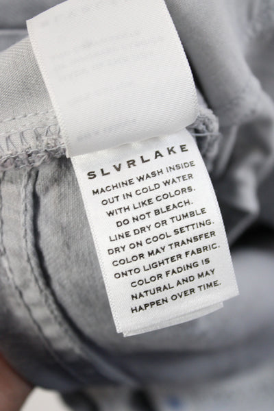 Slvrlake Womens Wide-Leg Gray 100% Cotton Jeans Mid Rise 28 Inseam Size 25