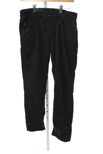 AG Mens Straight Black Cotton Jeans Button Fly Size 31