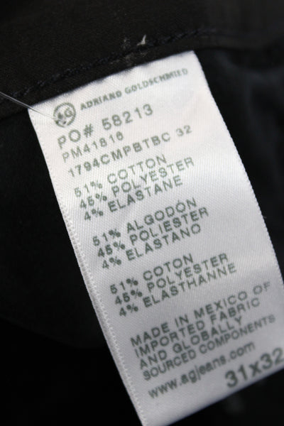 AG Mens Straight Black Cotton Jeans Button Fly Size 31