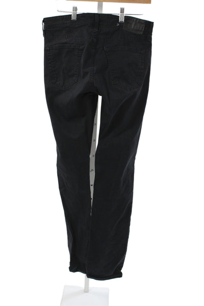 AG Mens Straight Black Jeans Cotton Button Size 31