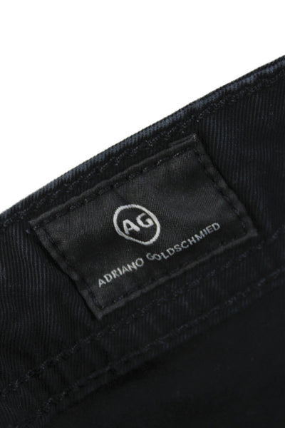 AG Mens Straight Black Jeans Cotton Button Size 31